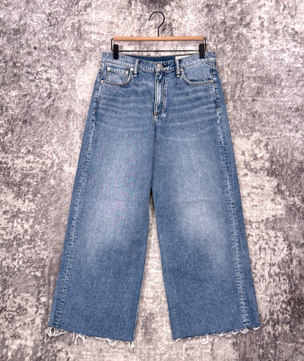 Rag & Bone Jeans 29 Womens Andi High Rise Ankle Wide Leg Raw Hem Denim